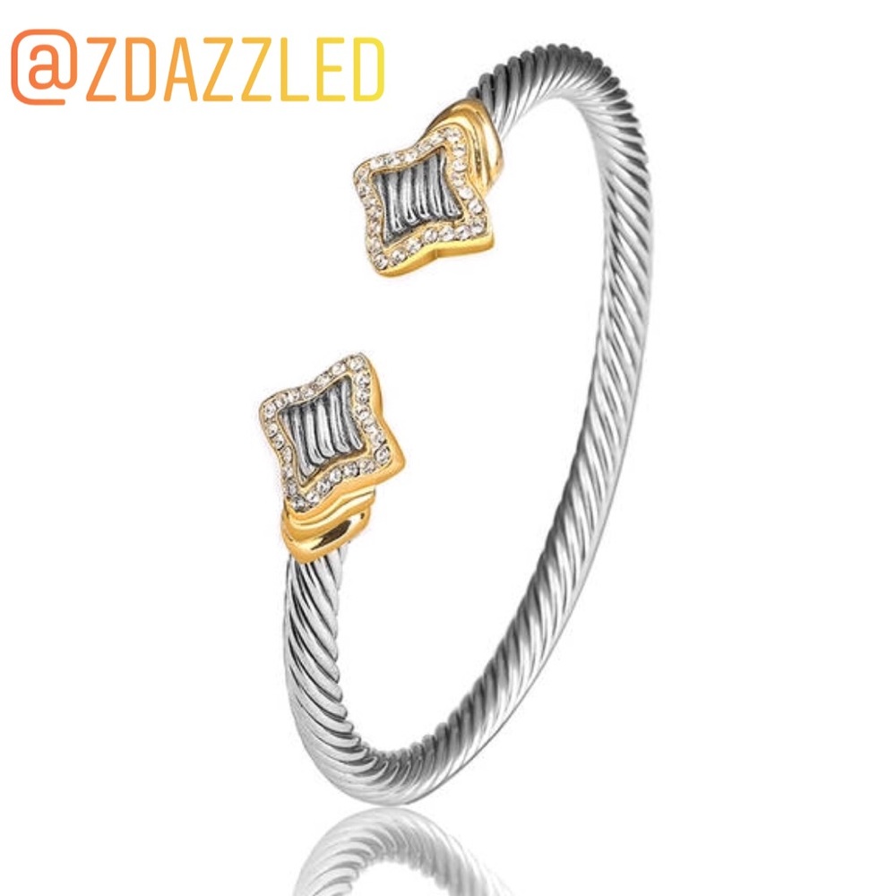 High Quality Twisted Cable Bangle Bracelet